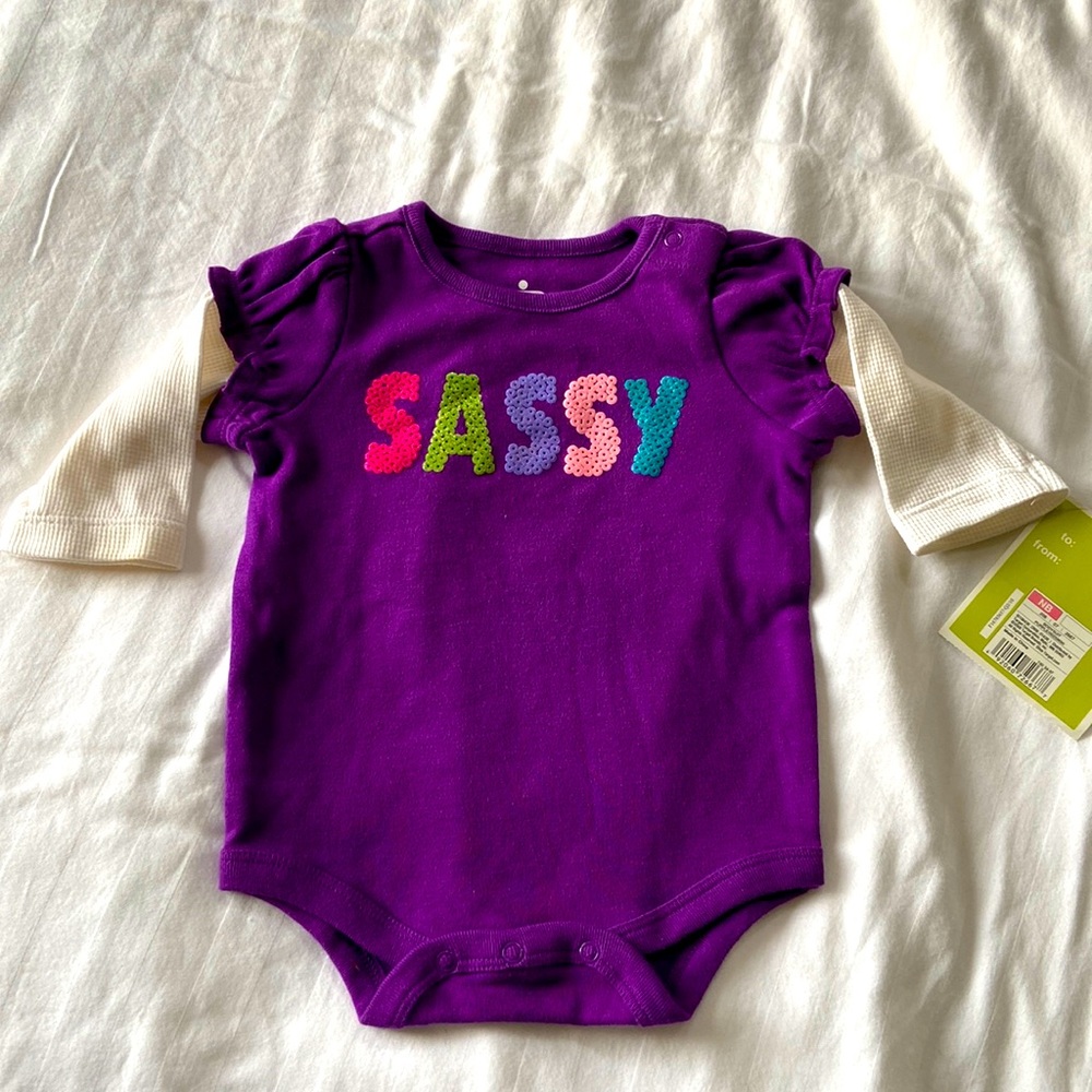 Purple SASSY onesie Circo size newborn